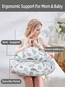 1个大号婴儿哺乳枕，多功能孕妇哺乳枕，防吐奶新生儿枕，柔软舒适，升级版舒适哺乳枕，新生儿必备，男女宝宝皆宜，四季皆宜的完美礼物 - 羽毛款 - 查看 5