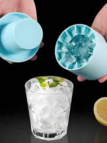 1个硅胶圆柱形冰格模具，创意冰模，制冰器，减压冰格，迷你冰格，适用于饮料、果汁、冰淇淋、鸡尾酒和咖啡，可重复使用，冰桶，硅胶圆柱形冰格