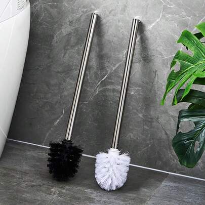 长柄马桶刷，可清洁马桶的每个角落，刷头可更换，卫生清洁，防水，多用途 - 厨房油污清洁助手，浴室卫生清洁助手，浴室清洁的理想选择。