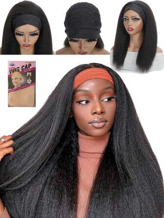 18 Zoll Perücke mit natürlichem Look - Kopfband, Glatt-Lockig Stil, Weich & Leicht Synthetische Perücke für den täglichen Gebrauch, Einfach aufzusetzende Haarverlängerung mit Gummiband, Einsteigerfreundliches Haarstyling-Accessoire für Frauen