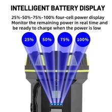 Multi-Functional Bright LED Handheld Lamp, Large Battery Capacity For Long Runtime, Type-C Charging, 8 Lighting Modes, Side Soft Light COB, Convenient Handle Design, Smart 4-Level Battery Indicator, Ideal Lighting Companion For Outdoor Travel & Adventure - Black - View 6