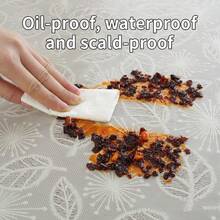 Heavy Duty Vinyl Tablecloth, Waterproof Oil-Resistant Plastic Tablecloth, Wipe Clean PVC Tablecloth, Suitable For Indoor And Outdoor Use, Rectangular - A-12 Pure White Flower - View 6