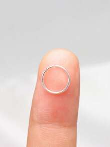 2件装 8毫米纯银鼻环耳骨环耳廓唇耳穿孔饰品 22G*0.65毫米