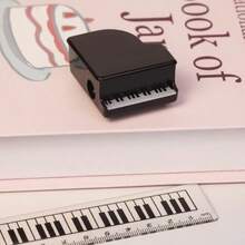 1pc Creative Mini Piano Shaped Pencil Sharpener, Unique Music Stationery Gift, Student Personalized Pencil Sharpener, Suitable For School & Office Supplies, Student Stationery - Multicolor - View 4