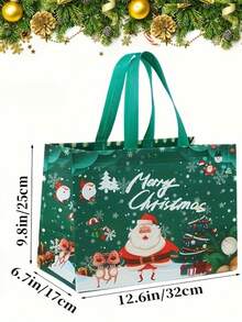 6pcs Set, Large Christmas Hand-Held Gift Bag With Handle, Reusable, Non-Woven Gift Bag, Gift, Large Grocery Shopping Bag, Good Bag For Holiday Party Gifts