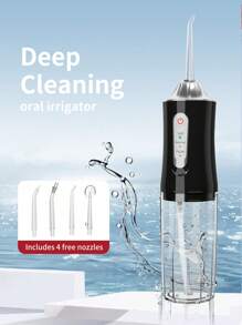 Rechargeable Portable Handheld Cordless Tooth Cleaner, Electric Water Flosser Oral Irrigator With 3 Modes And 4 Nozzles For Home Oral Care, Power Dental Flossers For Home Oral Care Multi-Color Festivals Gift Options