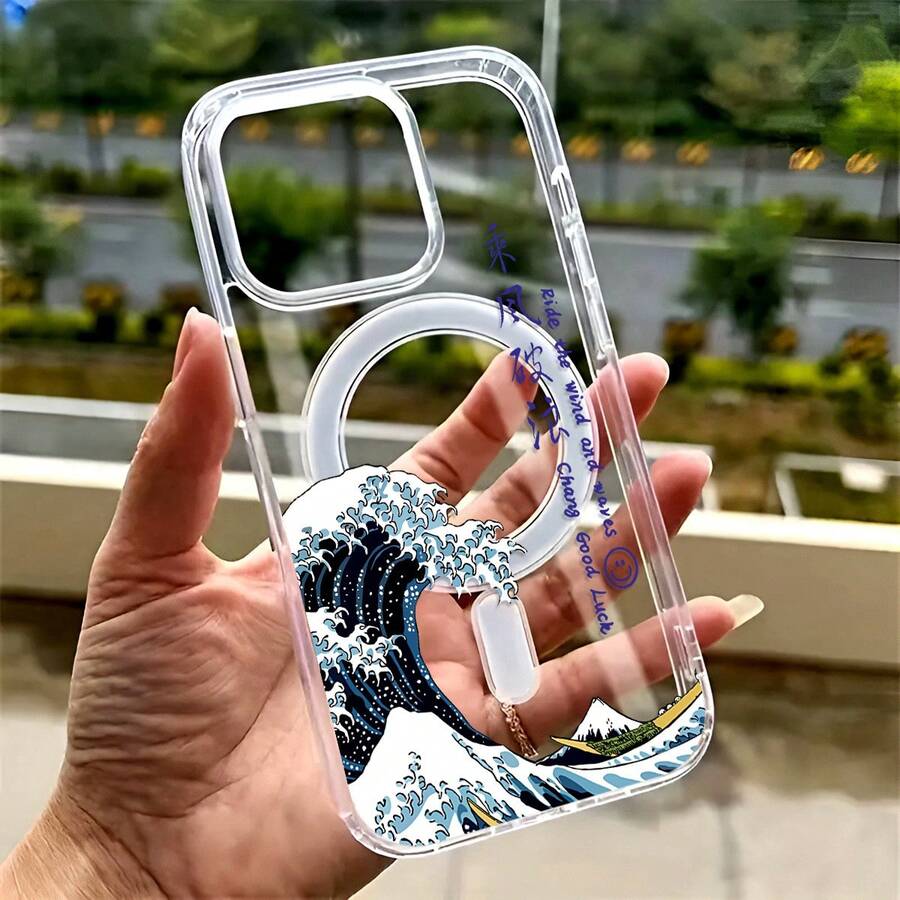 Funda para teléfono resistente a golpes, con carga inalámbrica magnética, de acrílico. Compatible con 16 Pro, 16 Plus y versiones anteriores. - transparente - Ver 1