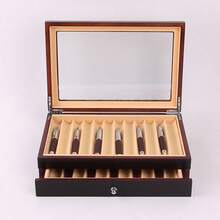 Porte-stylo en acier à 24 fentes sur deux niveaux, décoration d'étude, fournitures scolaires, cadeau de rentrée des classes, boîte d'affichage de stylos, convient à diverses occasions, boîte de rangement pour collection de stylos, boîte d'affichage, fermoir métallique, apparence premium