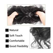 Moño de pelo negro con scrunchie, moño, moño desordenado, piezas de cabello, piezas de cabello despeinado, piezas de cabello para mujeres y niñas (negro natural) - #24 (rubio ceniza) - Ver 7