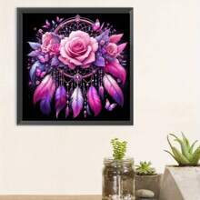 Flower And Dream Catcher Round Drill Diamond Painting Diamond Art Embroidery Craft For Home Wall Decor