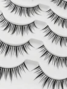 Ouye3 Set de 5 pares de pestañas postizas de diablillo pequeño, naturalmente rizadas y con recubrimiento 3D