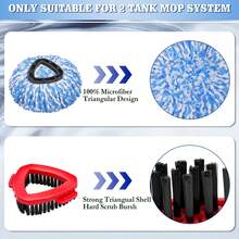 4 Packs Spin Mop Replacement Heads Compatible With Oceda RinseClean 2-Tank System, 30-58" Mop Handle,Mop Scrub Brush And Base Combo Set,Mopping Refills Easy To Replace And Cleaning - Blue and White - View 3