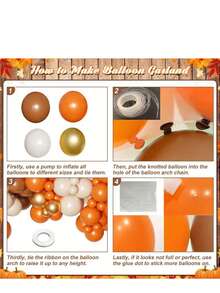 138 قطعة مجموعة قوس بالونات بموضوع الخريفي (برتقالي/بني قهوة/أبيض رملي/إكليل ذهبي)، ، ديكور حفلة عيد ميلاد الحصاد الخريفي