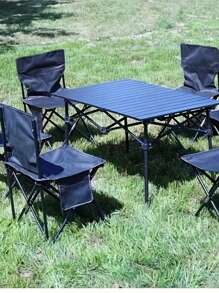 1 pieza Silla de camping plegable ultraligera con múltiples bolsillos - Estructura de aleación de hierro, diseño portátil, ideal para playa, pesca, picnic, conciertos y senderismo, mueble de camping, diseño de media luna, adecuado para camping, picnic, pesca, senderismo, playa y talla grande ocasiones