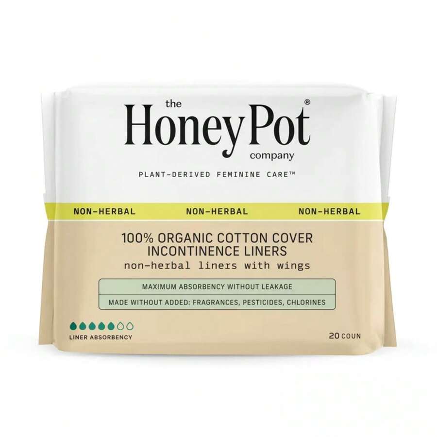 The Honey Pot Company, Non-Herbal Incontinence Pantiliners With Wings, Organic Cotton Cover - 20ct - 1 - 查看 1