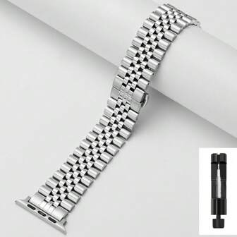 1 pièce Bracelet de montre en acier inoxydable unisexe compatible avec Apple Watch Ultra/SE/Série 9/8/7/6/5/4/3/2/1 de 38/40/41/42/44/45/49 mm 46 mm 42 mm
