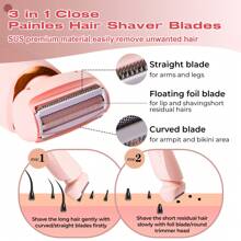 Electric Razors Shaver ,Bikini Trimmer For Women,2 In 1 Wet & Dry Electric Waterproof Razor Shaver, Painless Hair Removal Removable Head Portable Multifunctional Shaver 800mAh Rechargeable Electric Hair Removal Trimmer For Men And Women