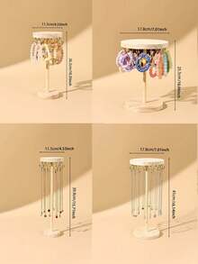 1 szt. okrągły drewniany organizer na naszyjniki z 12-18 haczykami, elegancki stojak wystawowy na naszyjniki i bransoletki w witrynie jubilerskiej, stylowe rozwiązanie do przechowywania na biurku dla kobiet, idealny na niezbędne rzeczy w podróży, organizacja akademika na powrót do szkoły, stylowa dekoracja jesienna, idealny na prezenty i dekorację domu na Boże Narodzenie, Święto Dziękczynienia, Nowy Rok i Walentynki