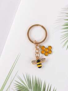 1 pezzo/5 pezzi/10 pezzi Portachiavi in cristallo di miele giallo, accessori per auto con confezione decorativa, accessori per confezioni regalo con diamanti d'acqua, regali per donne e ragazze