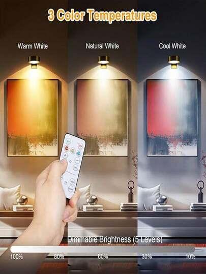 1/3/ Wireless Metal Art Battery Powered LED Picture Lights, Magnetic Lamp, Fairy Lamps, Led Night Light, Lighting, Book Lights Room Adjustable Temperature, Timer, Remote Press Control Perfect Gallery, Stairs, Corridors view 5