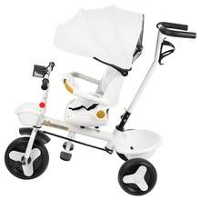 Children's Tricycle With Wraparound Seat, Can Sit Or Lie Down, Multifunctional Stroller, Spacious And Comfortable, Sunproof, 100 * 75 * 50 Cm - 白色 - 查看 3