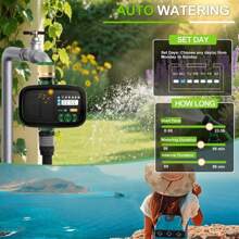 Solar Sprinkler Timer, Water Timer With Brass Inlet, Solar &Amp; Type-C Dual Charging, Auto Irrigation, Manual Watering, Rain Delay, 2000mAh Battery, Ideal For Garden, Lawn, Yard, Pool, Car Wash