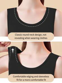 秋冬季纯色保暖内衣、背心、女士紧身打底衫和睡衣，女士运动服 - 黑色 - 查看 8