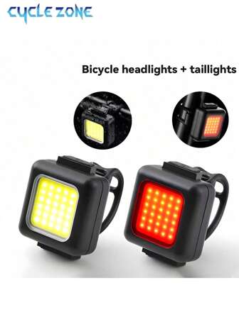 便携式可充电自行车前后 LED 灯组，多模式自行车灯，易于安装，适合骑行
