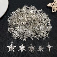 20/30/50/100/200/300pcs Wholesale Bulk Lots Jewelry Making Silver Charms Random Mixed Smooth  Silver Metal Charms Pendants DIY For Necklace Bracelet Jewelry Making And Crafting - Antique Silver - View 20