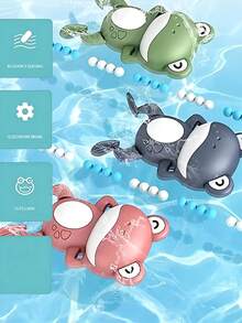 1PC Fun Swimming Frog Bath Toy,Frog Swimming Water Play Toy,Parent Child Interactive Games,Prepare A Perfect Birthday Water Play Gift For Children,Collapsible Beach Toys,Outdoor Water Play,Water Pool - Multicolor - View 7
