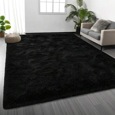Large Shaggy Area Rug For Living Room & Bedroom – Stain-Resistant Fluffy Carpet With 1.4 In High Pile, Plush Aesthetic Throw Rug, Non-SIip Rubber Backing Complimentary 4 Anti-SIip Pads, Durable Edge Stitching – Cozy Minimalist Decor – Great Gift