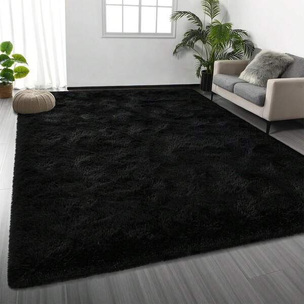Large Shaggy Area Rug For Living Room & Bedroom – Stain-Resistant Fluffy Carpet With 1.4 In High Pile, Plush Aesthetic Throw Rug, Non-SIip Rubber Backing With 4 Anti-SIip Pads, Durable Edge Stitching – Cozy Minimalist Decor – Great Gift For New Year !