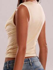 2025  Women's Off-Shoulder V-Neck Blouse, Chiffon Ruffle Detail, Perfect For Summer - 白色 - 查看 2