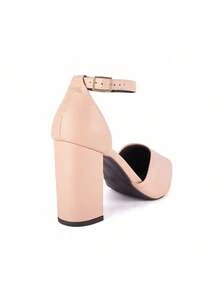 Women's Pumps, Medium Block Heel, 9cm Thick, Modern, Comfortable - 裸體 - 查看 4
