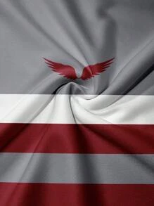 2pcs Men's Casual Striped Print Crew Neck Sweatshirt And Sweatpants Sports Suit, Streetwear Sports Casual Outfit Suitable For Outdoor Activities, Spring Season , Fall Clothes