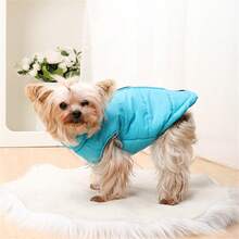 1 件秋冬加厚狗狗衣服，保暖棉背心，纯色宠物风衣外套，适合小型犬和猫，室内外使用