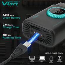 VGR Electric Shaver, Professional Electric Shaver, Beard Trimmer, 9000 RPM, Trimmer, Digital Display, Reciprocating Men's Shaver V-377