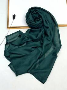 1件加大码柔软透气纯色包边头巾，莫代尔面料，适合搭配连衣裙