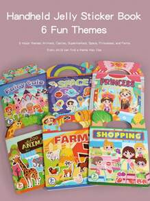 Reusable Sticker Books For Kids, 6 Sets Travel Removable Toddler Sticker Books For 3 4 5 Year Old Girls Boys Birthday Gifts Educational Learning Toys - Ocean & Zoo Animals