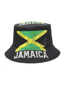 1 件女士/男士牙买加字母印花渔夫帽，时尚休闲百搭遮阳帽，适合户外运动、通勤、徒步旅行、钓鱼、海滩、情侣，适合日常使用 - A - 查看 14