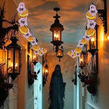 10 PIEZAS/50 PIEZAS/Set Banderas de Halloween, Calabazas, Fantasmas, Banderas, Banderas de Arrastre, Decoración del Hogar, Banderas de Jardín, Fiesta Temática, Decoración de Halloween, Decoración de Fiesta de Cumpleaños, Decoración de Frutas, Decoración de Celebración, Accesorios de Jardín y Patio Exterior - Multicolor - Ver 9