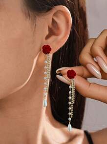 2 Stücke Silber Schmetterling Anhänger Ohrringe, luxuriöse Strass Kette Quaste Ohrringe, elegante lange Ohrringe geeignet für Damen Alltag, Feste, Partys, neues Schmuckgeschenk