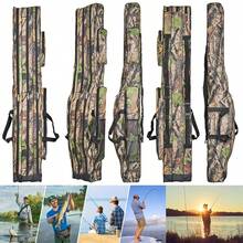 3 Layer 150cm Folding Fishing Rod Holdall Bag Carry Case For Rods & Reels - Camouflage - View 3