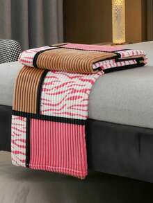 1 pièce Couverture en flanelle à carreaux imprimée, couverture multifonctionnelle et confortable pour la sieste, le canapé, le bureau, le camping, les voyages, toutes les saisons, cadeau de Noël et d'Halloween