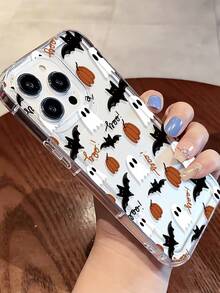 Personalized Halloween Ghost Printed Transparent TPU Airbag Anti-Fingerprint Phone Case Compatible With IPhone/Galaxy - Multicolor - View 4