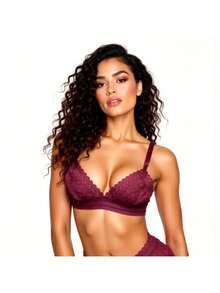 Kit 2 Lace Bra Without Pads With Lining And Adjustable Top Type With Elastic - Nhiều màu - Xem 2