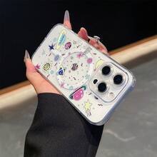 Funda para teléfono con estampado de astronauta espacial. Compatible con phone 11, 13, 14 Pro, 15 Pro y 16 Pro. Carga inalámbrica magnética. Ideal para regalar. - transparente - Ver 5