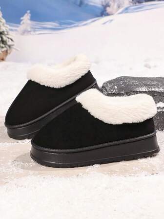 Womens Slippers Fluffy Cozy Fashion Slippers Warm Soft House Slippers,Women's Winter Slippers, Platform Snow Boots, Thickened Flat Boots, Warm Shoes, Outdoor Non Slip Boots,Uggs Knockoff