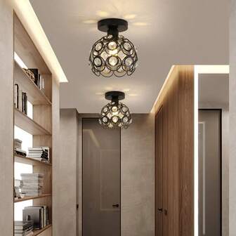 1pc Minimalist Modern Ceiling Light, Corridor Lamp, Creative Entrance Hallway Bedroom Porch Light, Nordic Style, Bulb Not Included