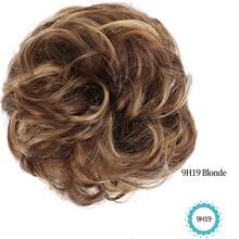 4 Icnh 凌乱发髻发片卷发大发髻发圈浅棕色混合自然金色合成凌乱发髻发片适合女性女孩 - 彩色 - 查看 25